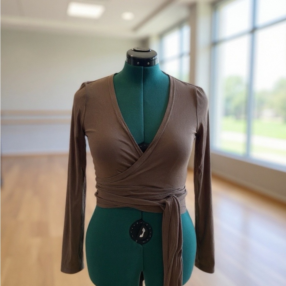 Brown Wrap Blouse